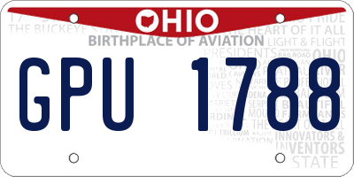 OH license plate GPU1788