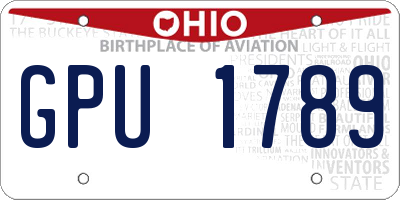 OH license plate GPU1789