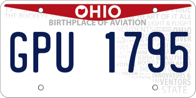 OH license plate GPU1795