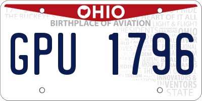 OH license plate GPU1796