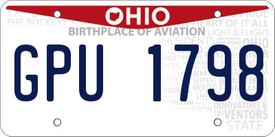 OH license plate GPU1798