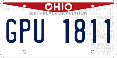 OH license plate GPU1811