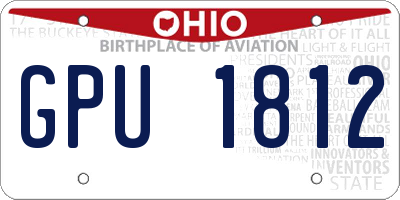 OH license plate GPU1812