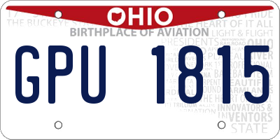 OH license plate GPU1815