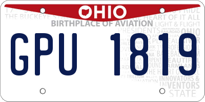 OH license plate GPU1819