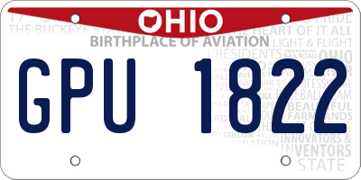 OH license plate GPU1822