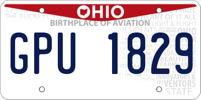 OH license plate GPU1829