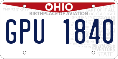 OH license plate GPU1840