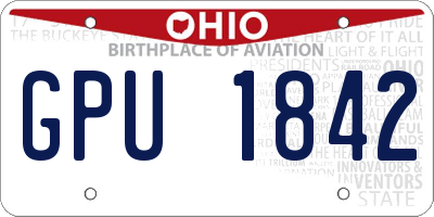 OH license plate GPU1842