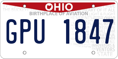 OH license plate GPU1847