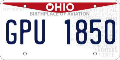 OH license plate GPU1850