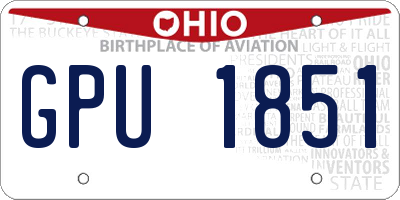 OH license plate GPU1851