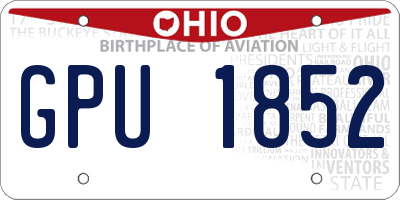 OH license plate GPU1852