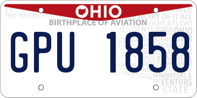OH license plate GPU1858