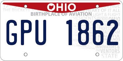 OH license plate GPU1862
