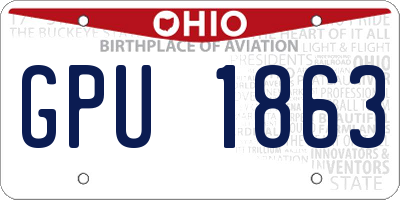 OH license plate GPU1863