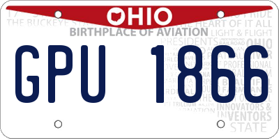 OH license plate GPU1866