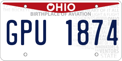 OH license plate GPU1874