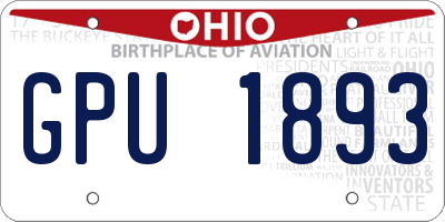 OH license plate GPU1893