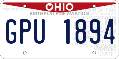 OH license plate GPU1894