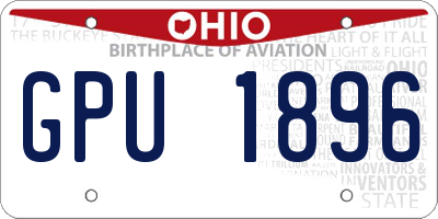OH license plate GPU1896