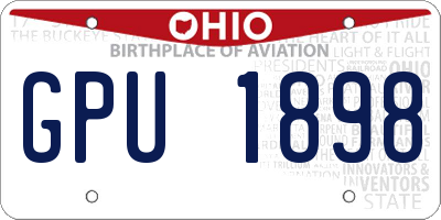 OH license plate GPU1898