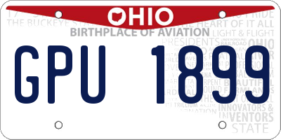 OH license plate GPU1899
