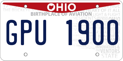 OH license plate GPU1900