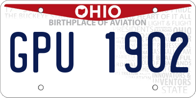 OH license plate GPU1902