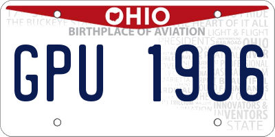 OH license plate GPU1906