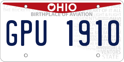 OH license plate GPU1910