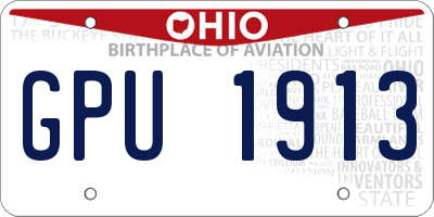 OH license plate GPU1913