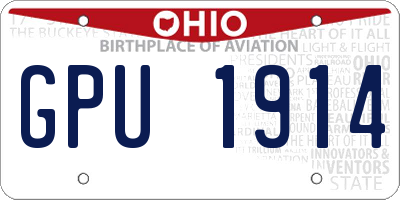 OH license plate GPU1914