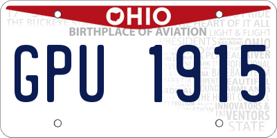 OH license plate GPU1915