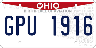 OH license plate GPU1916