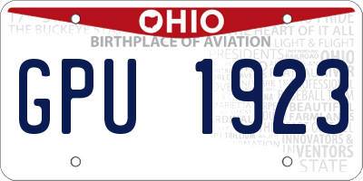 OH license plate GPU1923