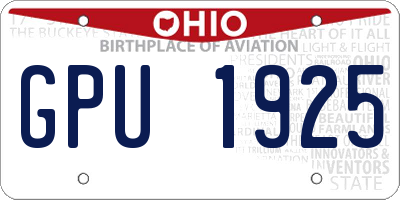 OH license plate GPU1925