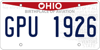 OH license plate GPU1926