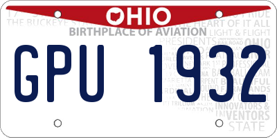 OH license plate GPU1932