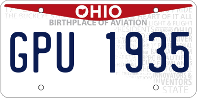 OH license plate GPU1935