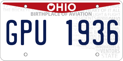 OH license plate GPU1936