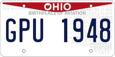 OH license plate GPU1948