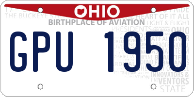 OH license plate GPU1950