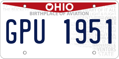 OH license plate GPU1951