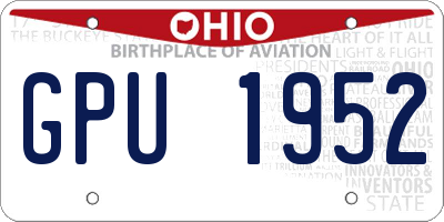 OH license plate GPU1952
