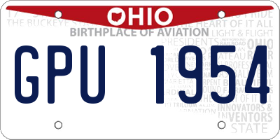 OH license plate GPU1954