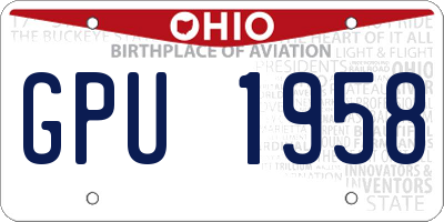 OH license plate GPU1958