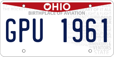 OH license plate GPU1961