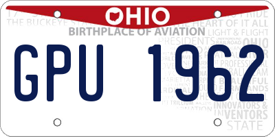 OH license plate GPU1962