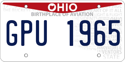 OH license plate GPU1965